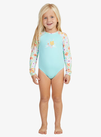 Hawaiian Spirit Long Sleeve One-Piece Rash Vest Girls 2-7