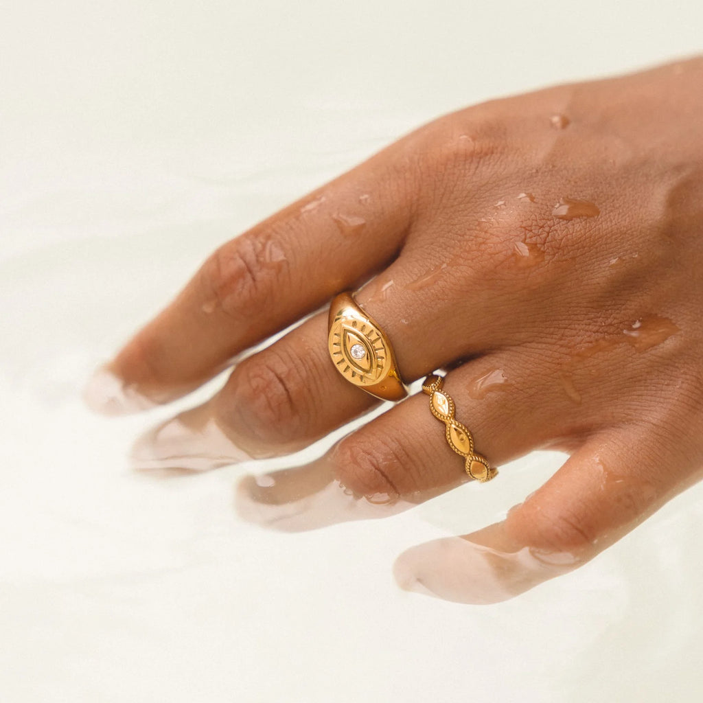 Atolea Evil Eye Signet Ring