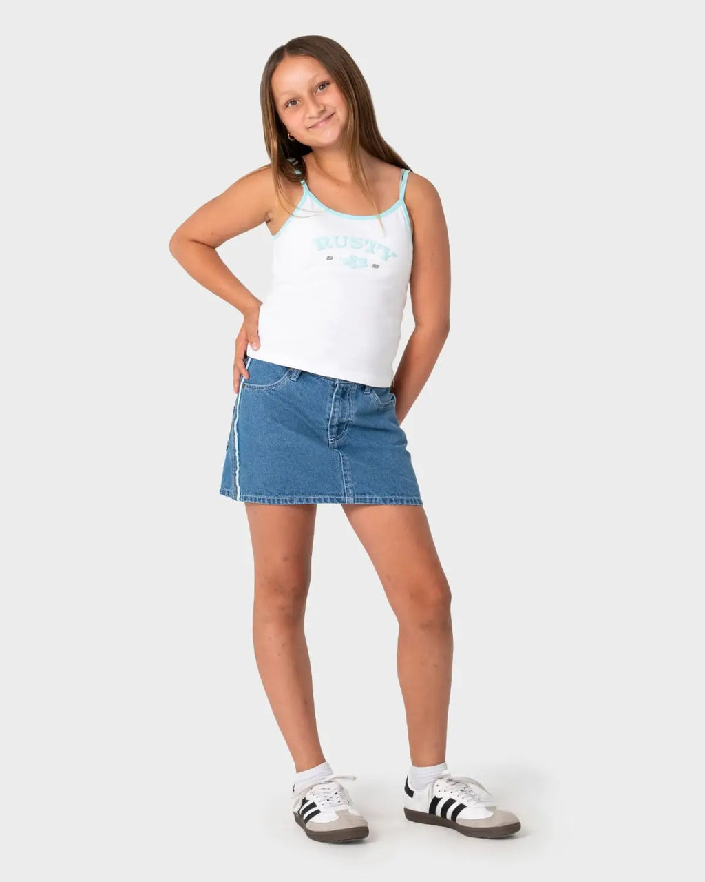 Rusty Flip Girl Mini Denim Skirt