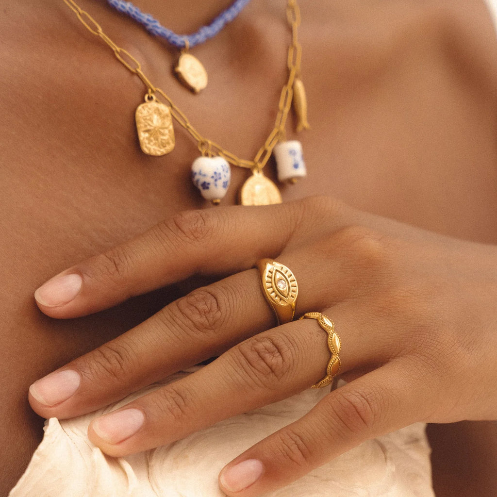 Atolea Evil Eye Signet Ring