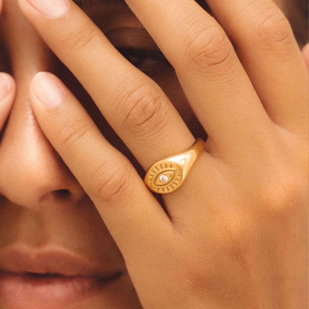 Atolea Evil Eye Signet Ring