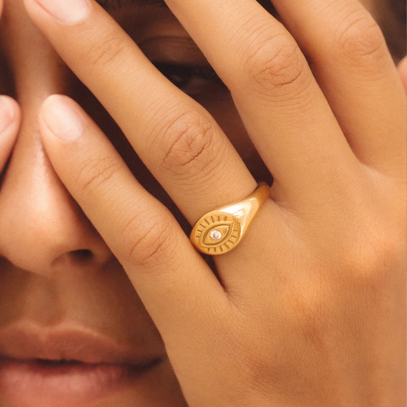 Atolea Evil Eye Signet Ring
