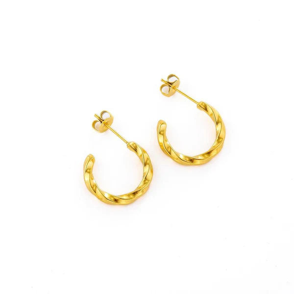 Atolea Spiral Gold Hoop Earrings
