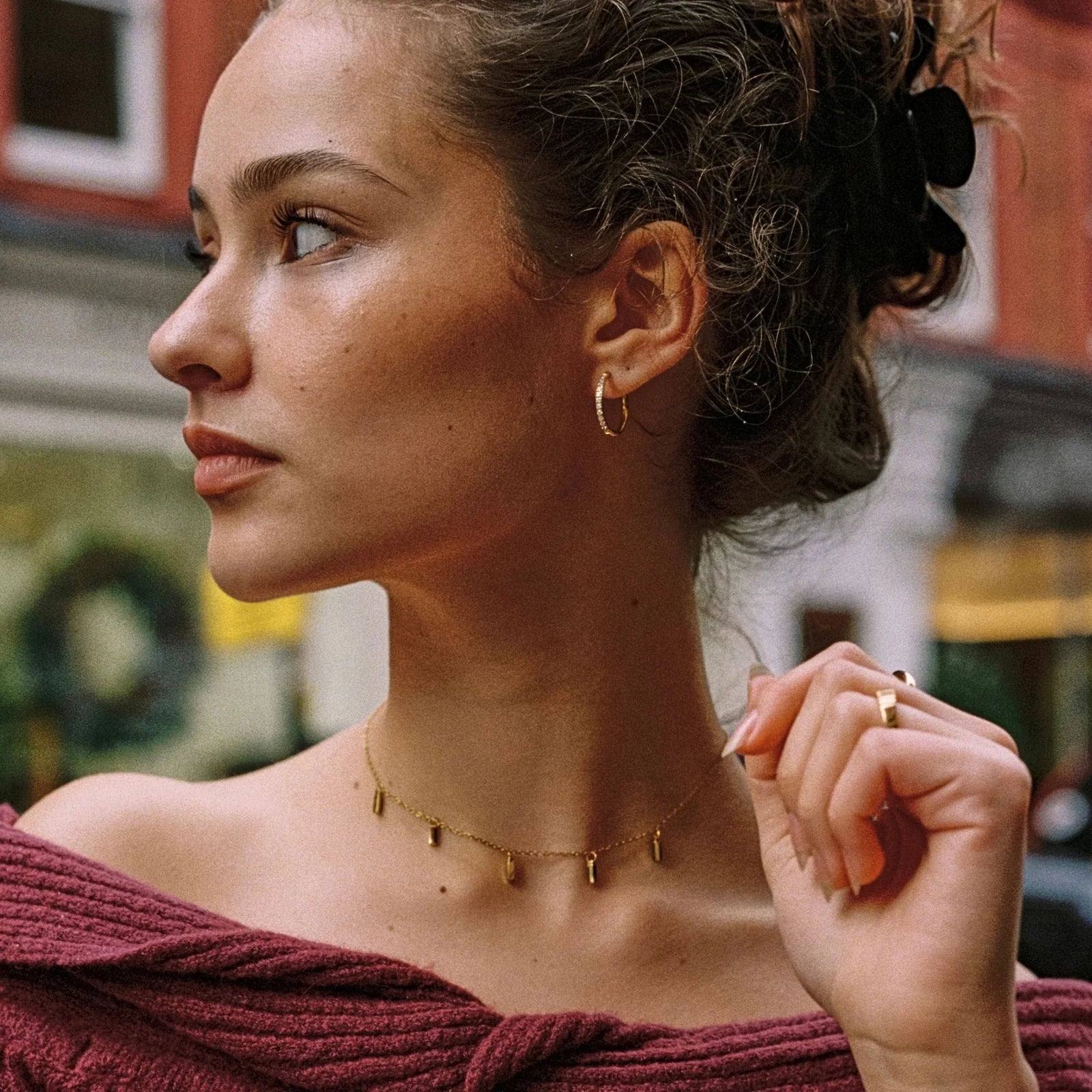 Atolea Large Pavé Hoops