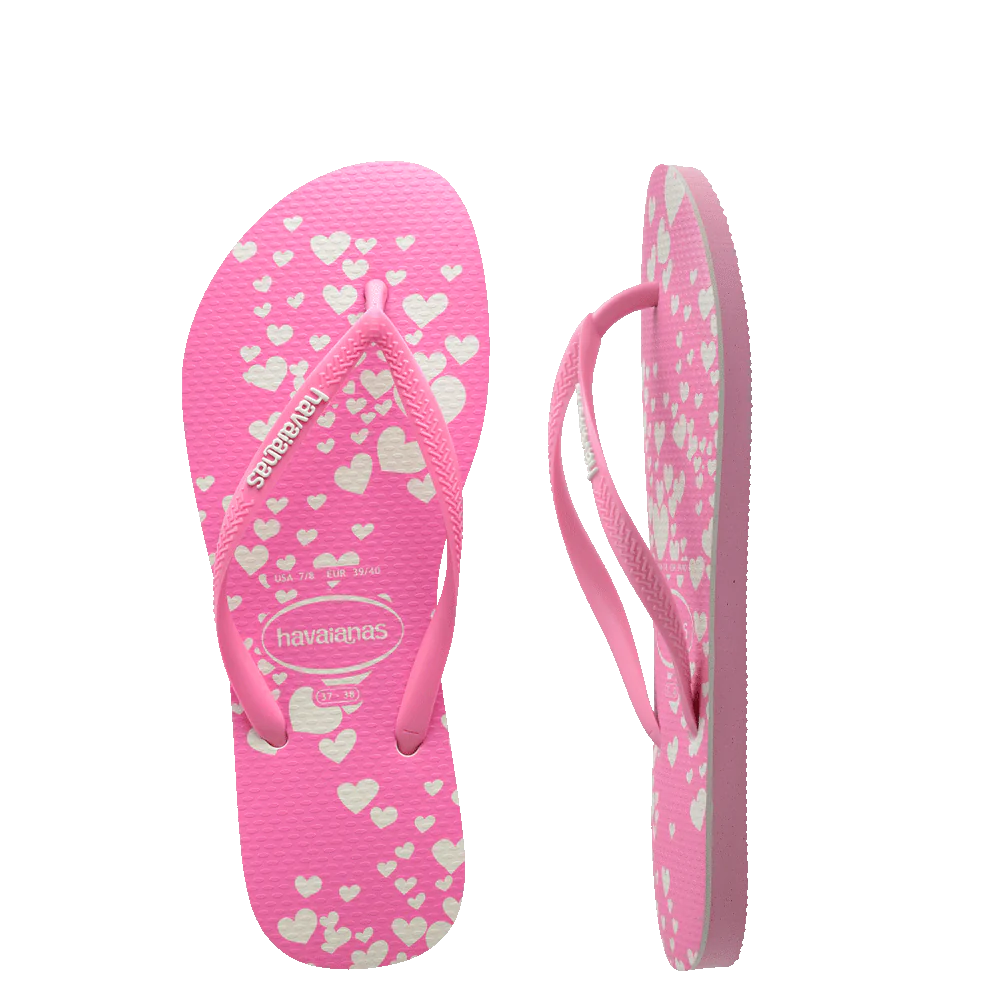 Havaianas Kids Slim Mini Hearts Pink/White