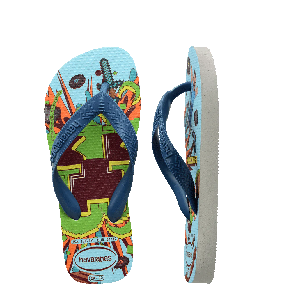 Havaianas Kids Top Minecraft White/Comfy Blue