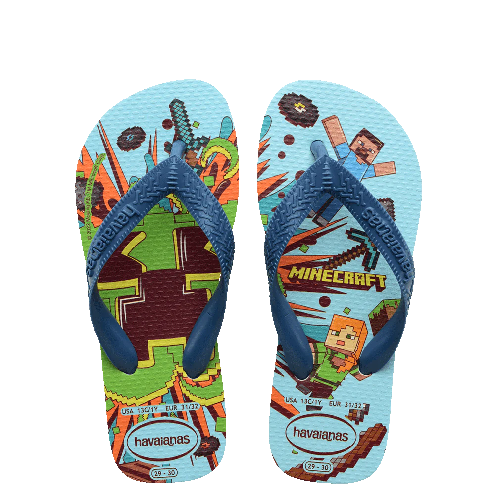 Havaianas Kids Top Minecraft White/Comfy Blue