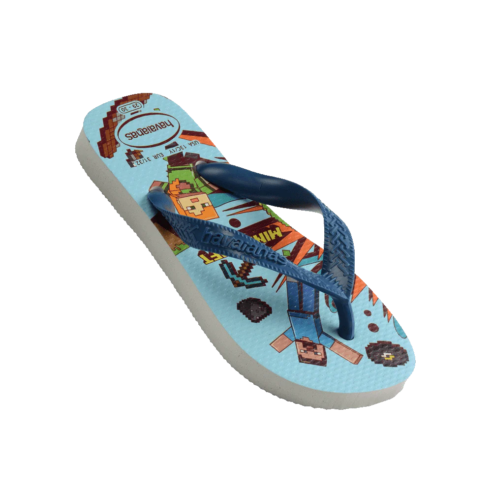 Havaianas Kids Top Minecraft White/Comfy Blue