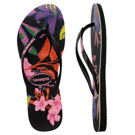 Havaianas Slim Floral Neon Black