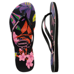 Slim Floral Neon Black