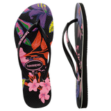 Slim Floral Neon Black