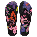 Slim Floral Neon Black