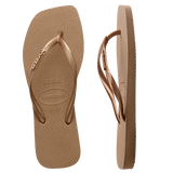 Havaianas Slim Square Logo Metallic Rose Gold