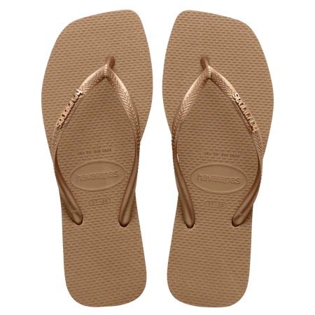 Havaianas Slim Square Logo Metallic Rose Gold