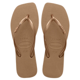 Havaianas Slim Square Logo Metallic Rose Gold