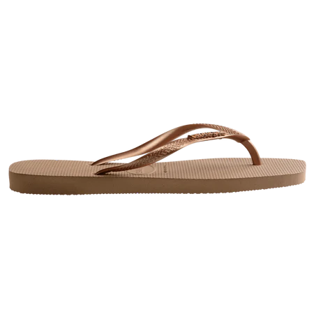 Havaianas Slim Square Logo Metallic Rose Gold