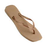 Havaianas Slim Square Logo Metallic Rose Gold
