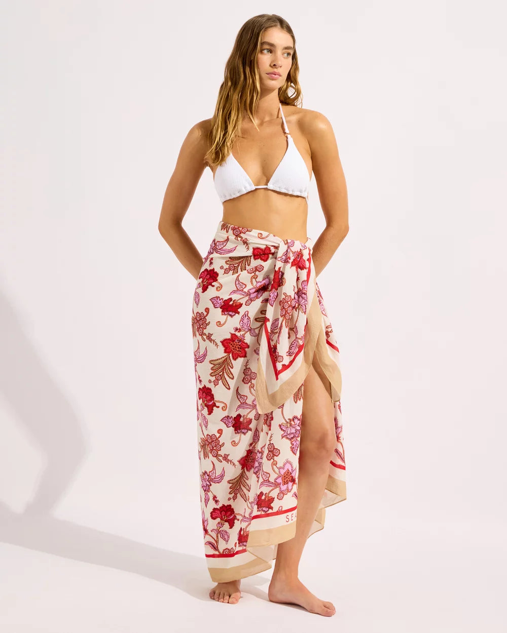 Seafolly Summer Chintz Sarong Ecru