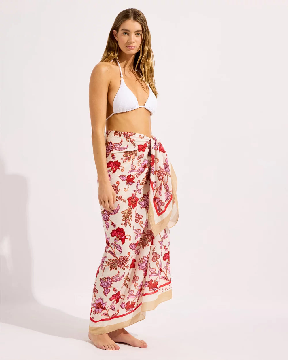 Seafolly Summer Chintz Sarong Ecru