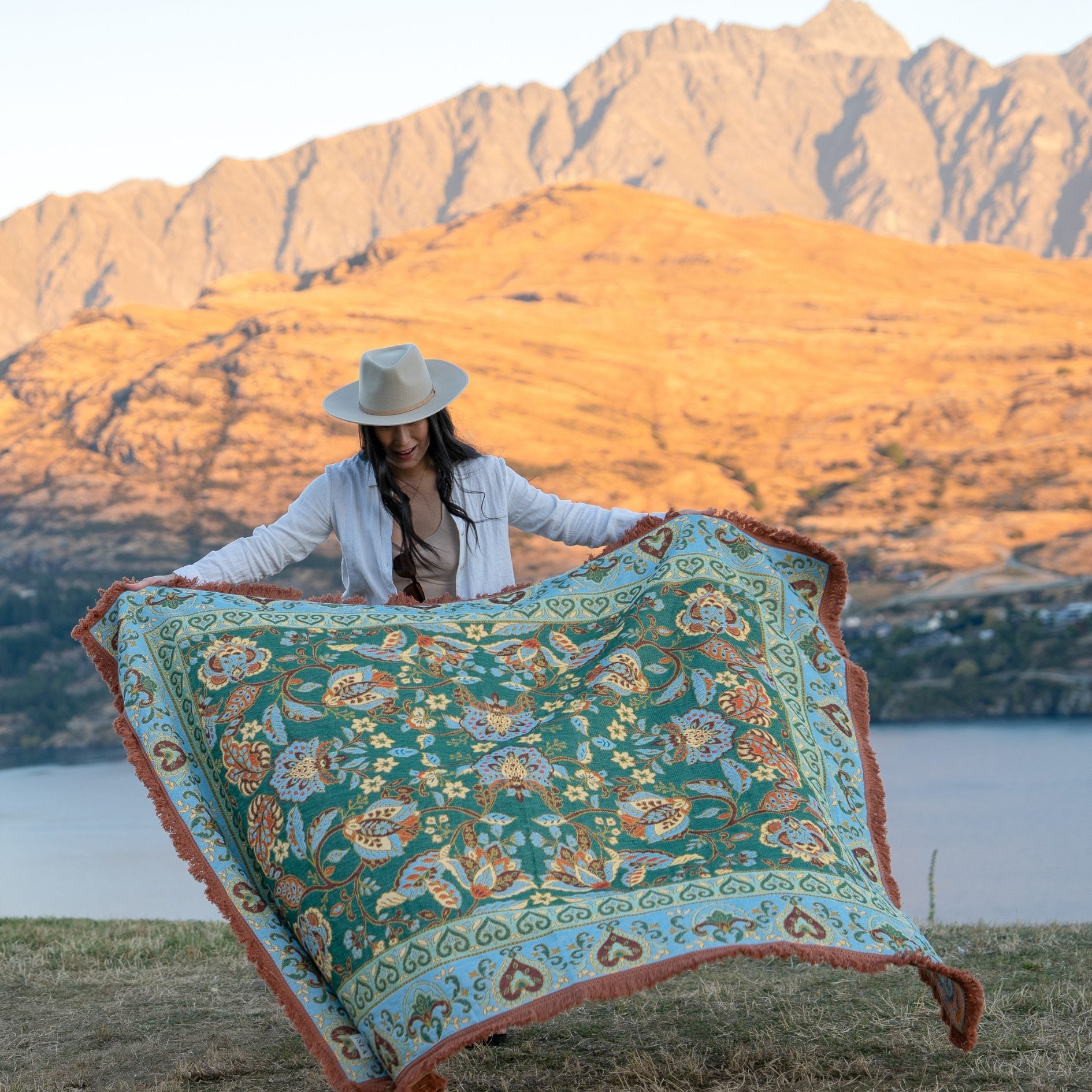 Isla Label Jade Woven Picnic Rug XL