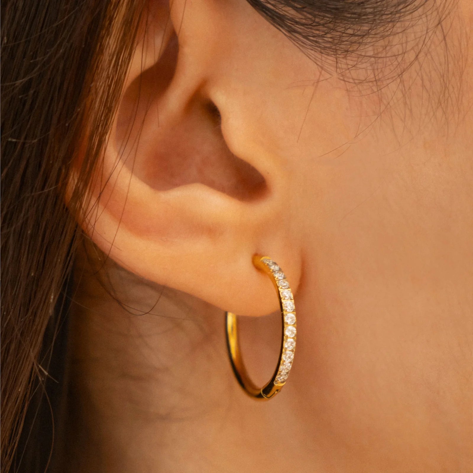 Atolea Large Pavé Hoops