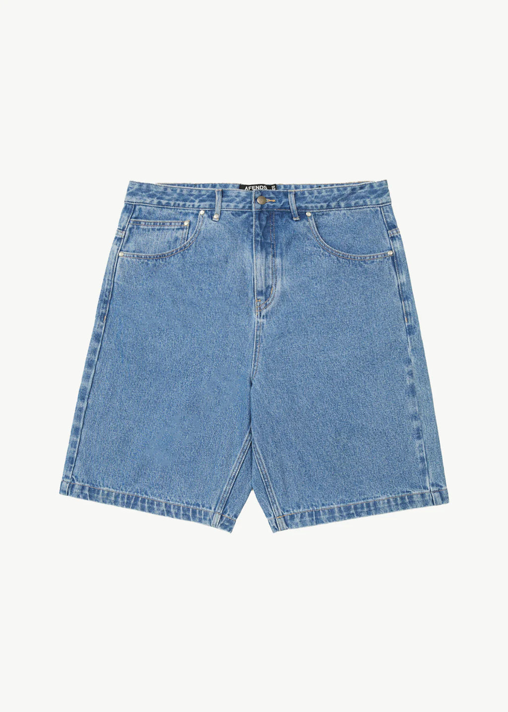 Afends Lil C Denim Baggy Short 22" - Worn Blue