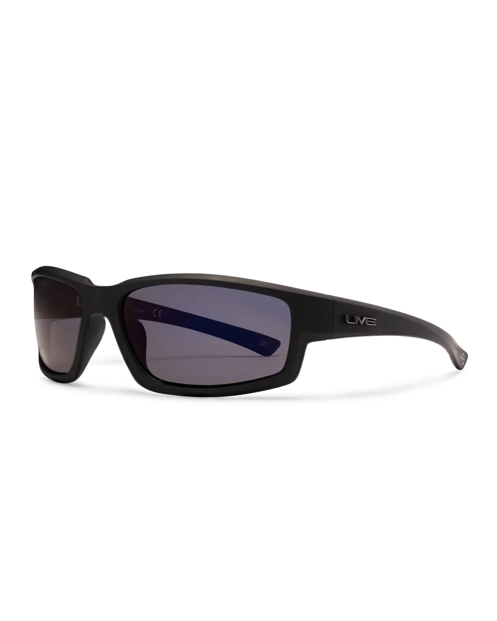 Liive Vision Long Tail Blue Mirror Polarised Matt Black