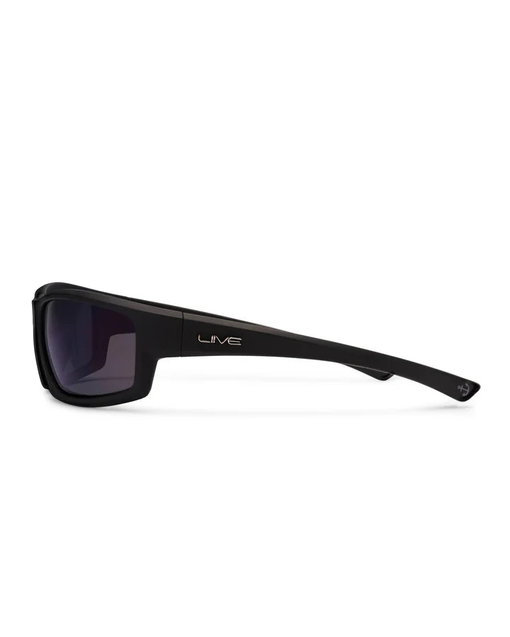 Liive Vision Long Tail Blue Mirror Polarised Matt Black