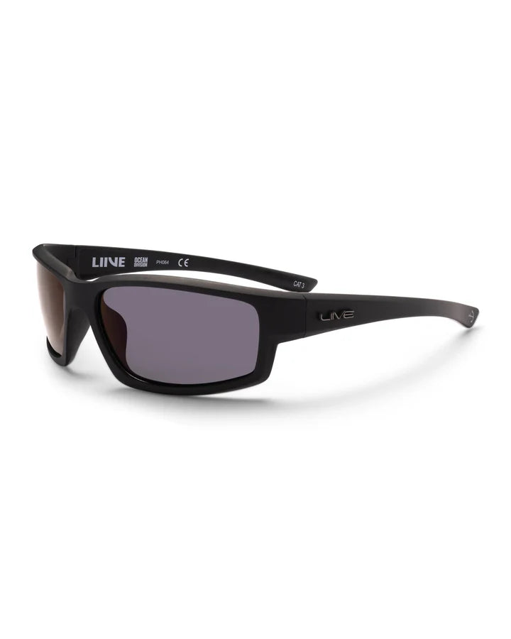 Liive Vision Long Tail Blue Mirror Polarised Matt Black