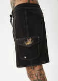 Crashed Out Recycled Surf Related Boardshort 18 Inch - Black