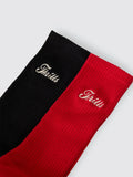 Make Em Tough 2 Pack Sock - Black - Scarlet Red