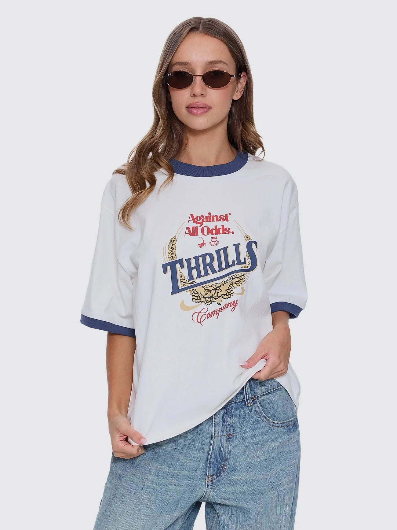 Thrills Never Better Square Tee Bone