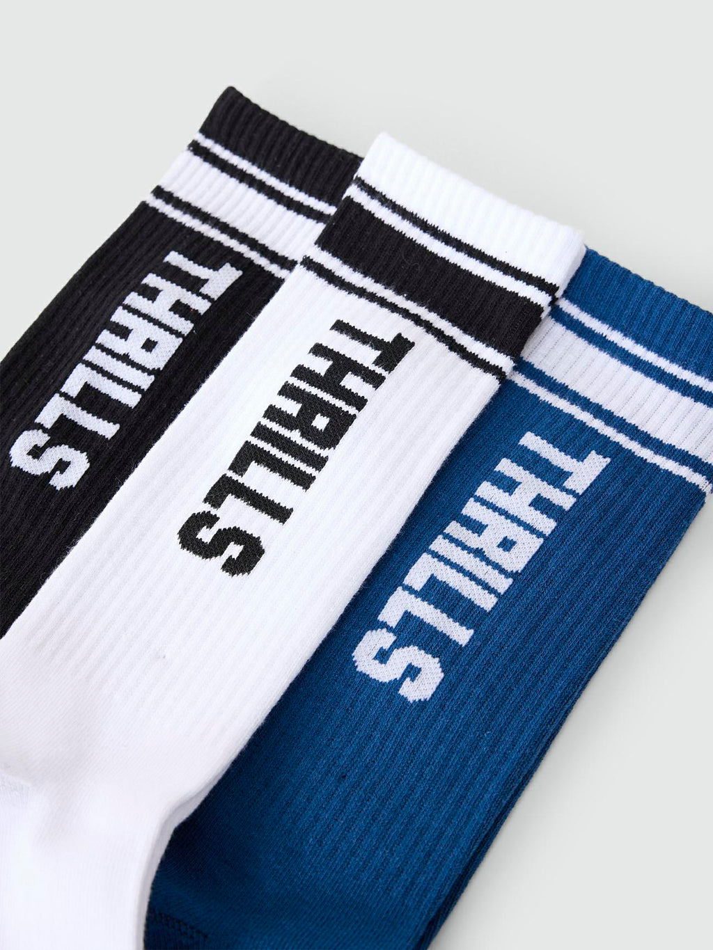 Thrills Hard Knocks 3 Pack Sock - Black - White - Federal Blue