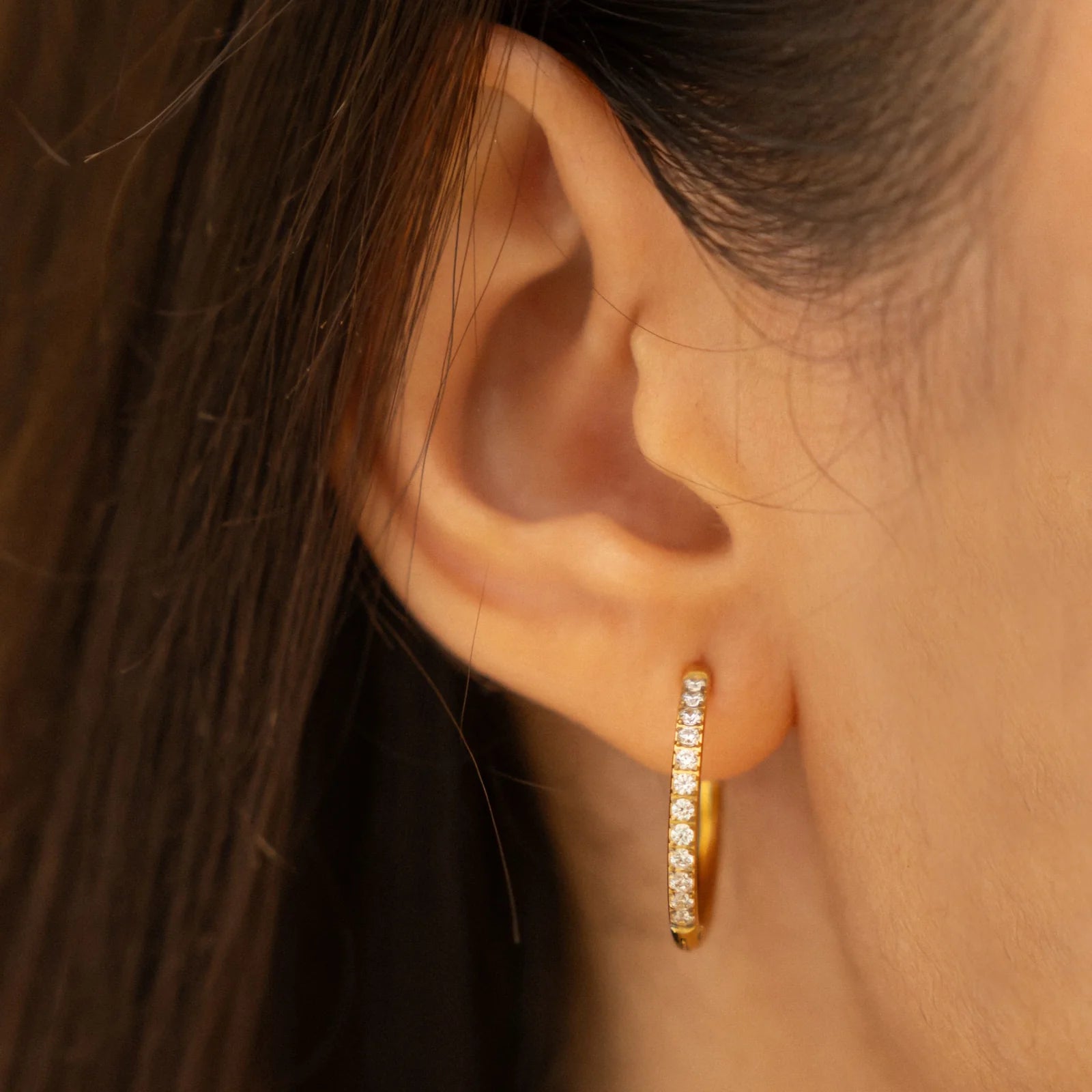 Atolea Large Pavé Hoops
