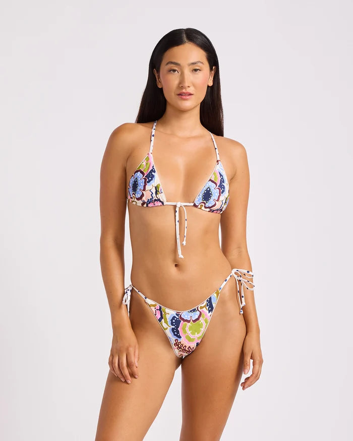 Seafolly SeaBlossom Tie Side Rio Pant Vanilla