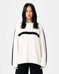 Rusty White Lines Crew Neck Knit