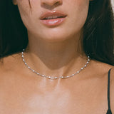 Atolea White Beaded Choker Necklace