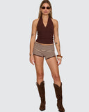 Thrills Dayna Knit Halter Top Bitter Chocolate