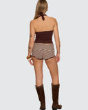 Thrills Dayna Knit Halter Top Bitter Chocolate