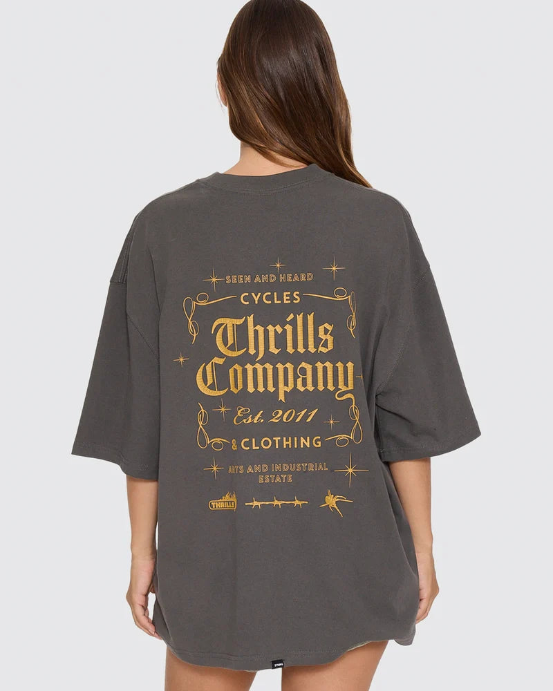 Thrills Seen & Heard Oversized Tee Merch Black