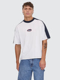 Thrills Total Service Box Fit Oversize Cropped Panel Tee - Snow White