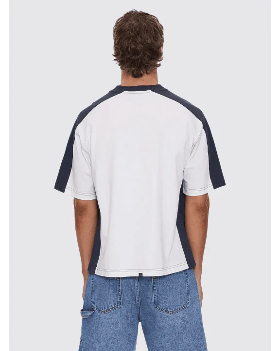 Thrills Total Service Box Fit Oversize Cropped Panel Tee - Snow White