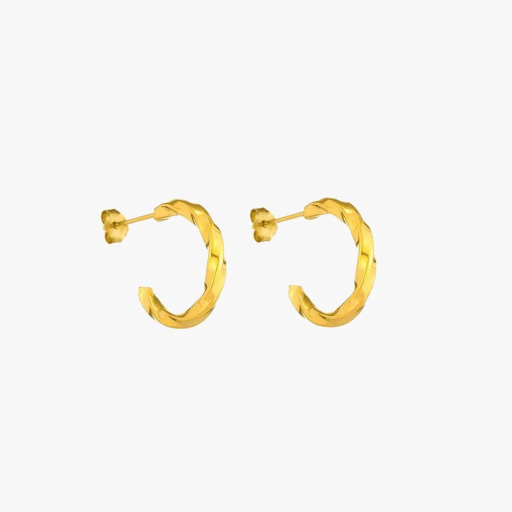 Atolea Spiral Gold Hoop Earrings