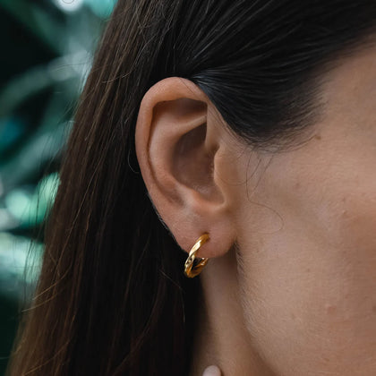 Atolea Spiral Gold Hoop Earrings