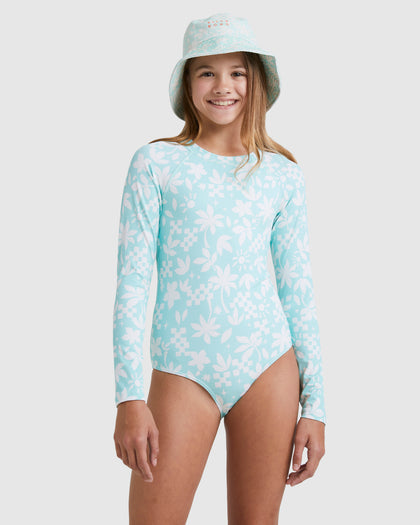 Catcha Wave Rash Vest Long Sleeve Bodysuit Girls (6-14yrs)