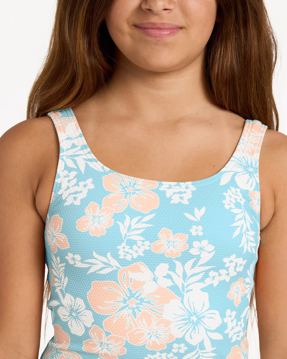 Billabong Hibiscus Haze Retro Surf Bodysuit One Piece Swimsuit Girls 6-16