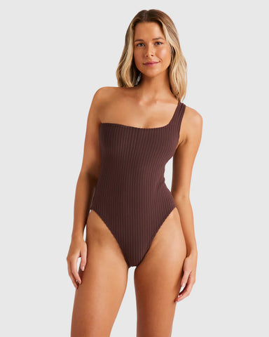 Terry Rib One Shoulder One Piece