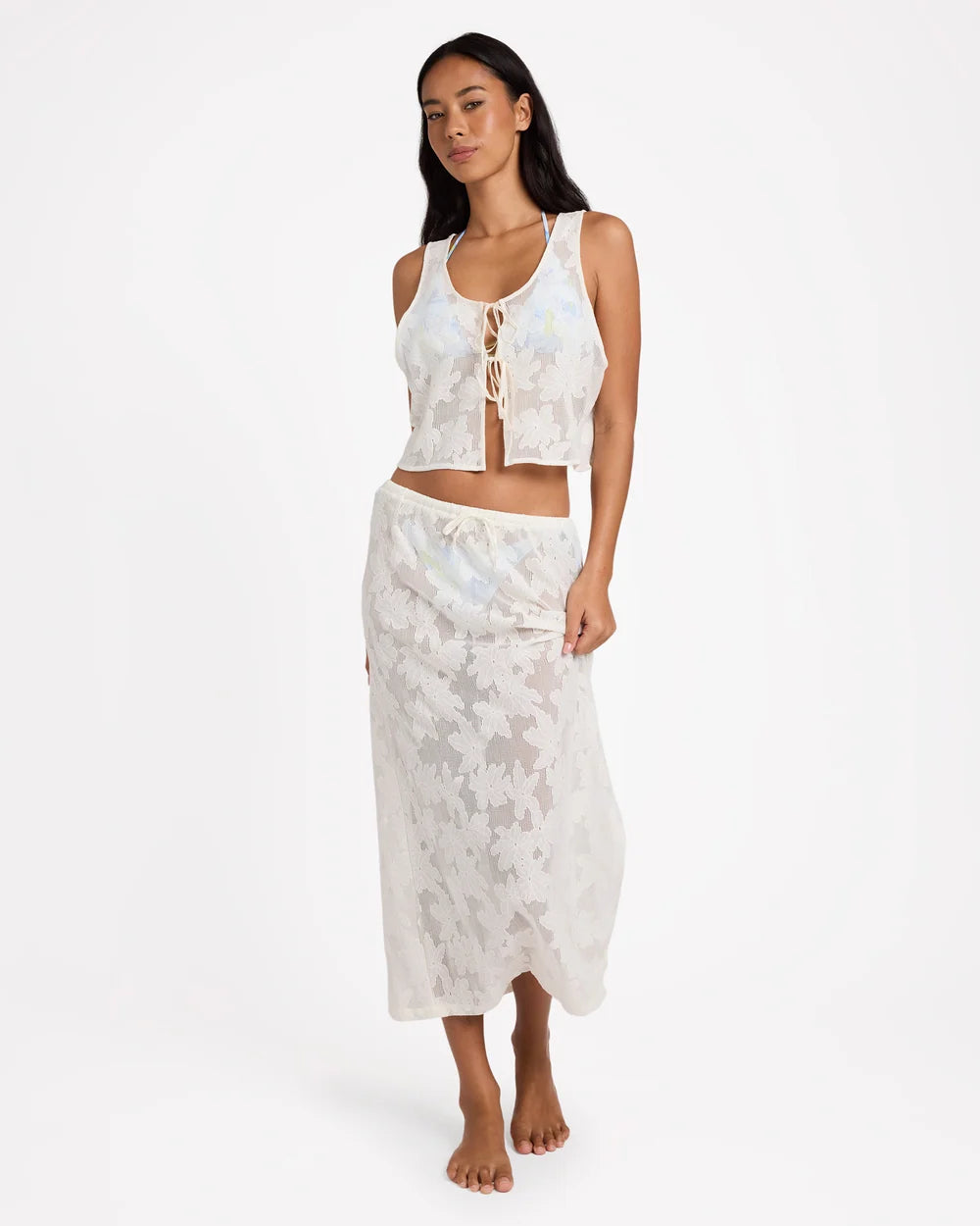 Billabong Salt Bloom Lace Midi Skirt