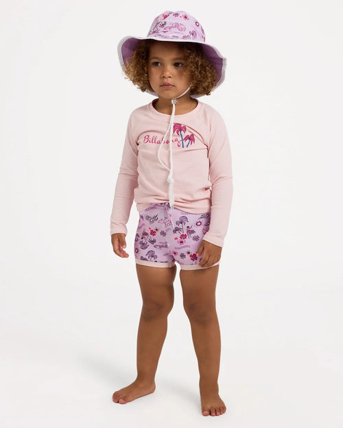 Billabong Hula Haze Long Sleeve Rash Vest Set Girls 0-5
