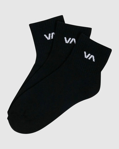 RVCA VA Mini Crew Socks Black 3 Pack
